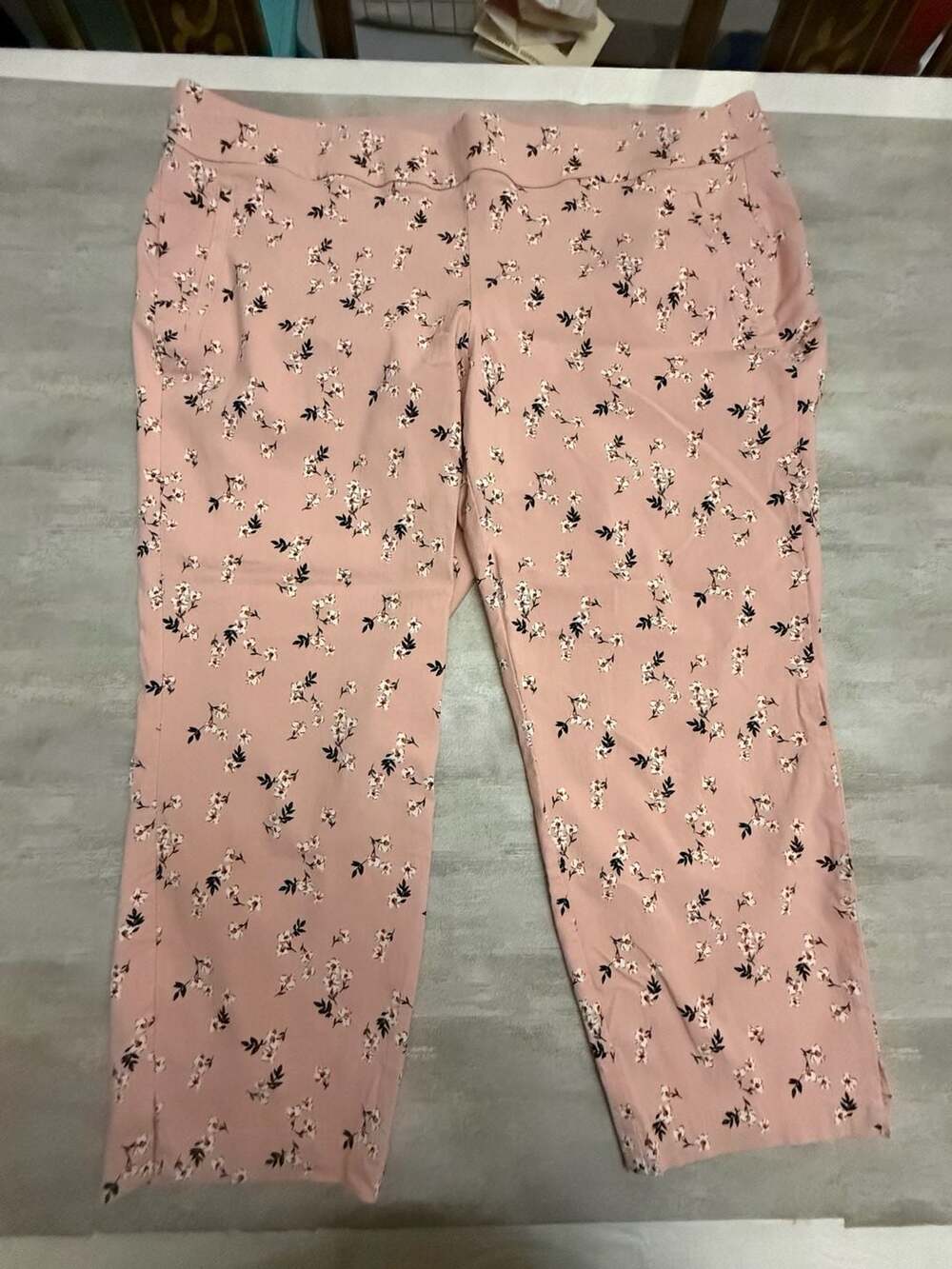 Lane Bryant The Allie Pink Floral Pull-On Ankle Pants Size 26R